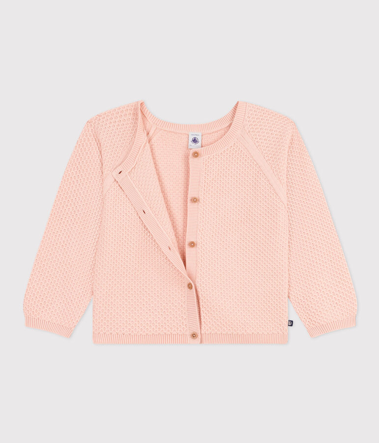 Cardigan en coton enfant fille rose