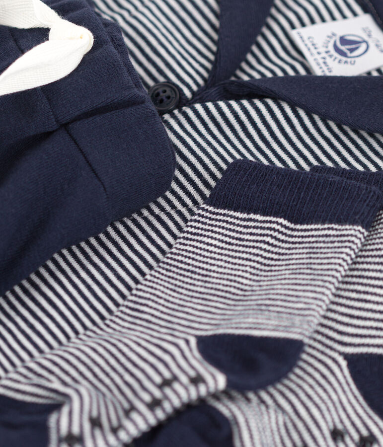 Lot cadeau 3 pi&egrave;ces style marin b&eacute;b&eacute; multicouleur