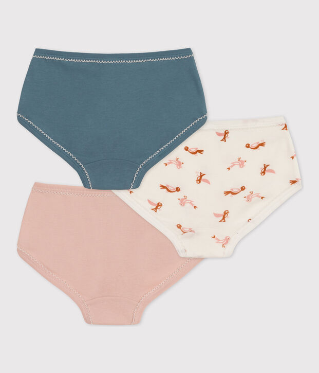 Lot de 3 culottes oiseau petite fille en coton multicouleur