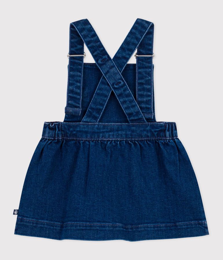 Robe salopette b&eacute;b&eacute; en denim bleu