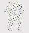 Pyjama bébé coeur bleu en coton blanc AVALANCHE/ MULTICO