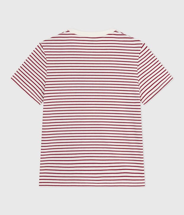 Tee-shirt femme le droit en coton manches courtes rouge/rouge