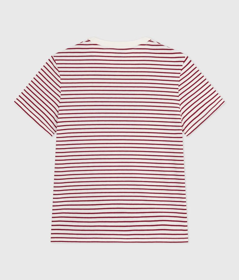 Tee-shirt femme le droit en coton manches courtes rouge MILK/ AMARANTE