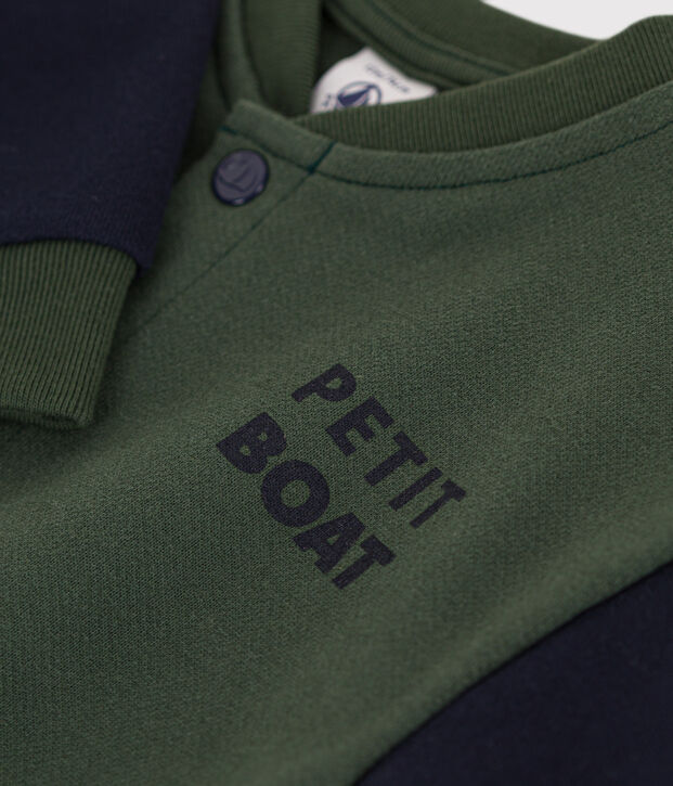 Teddy en molleton b&eacute;b&eacute; vert/bleu