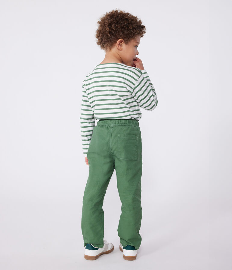 Pantalon enfant en coton vert