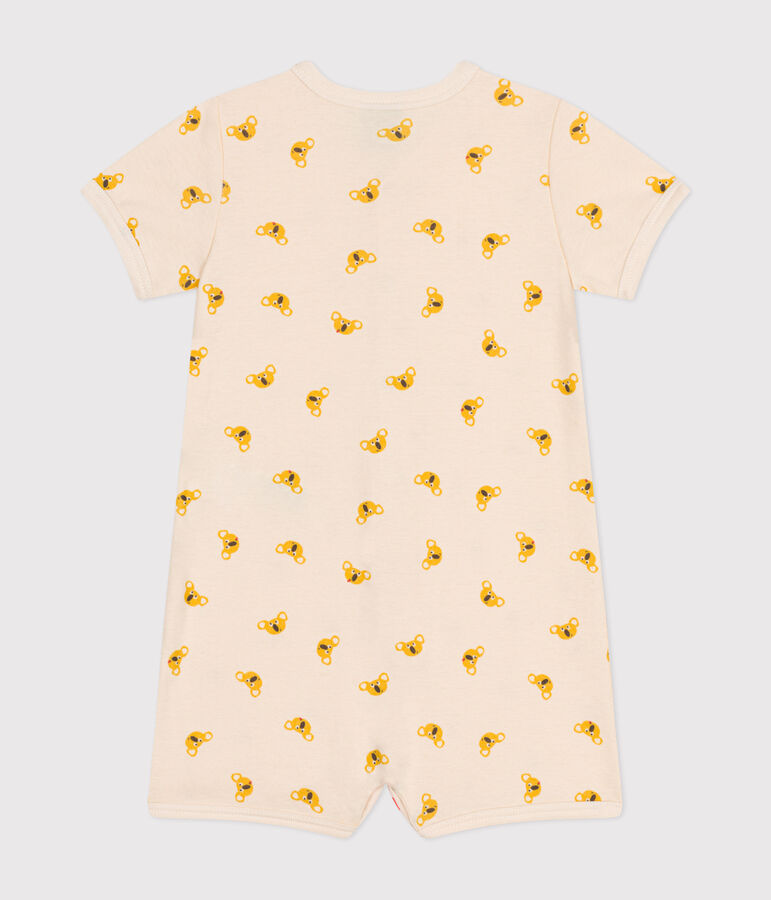 Combinaison courte koala en coton b&eacute;b&eacute; blanc AVALANCHE/ MULTICO