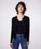 Cardigan femme en coton uni noir BLACK