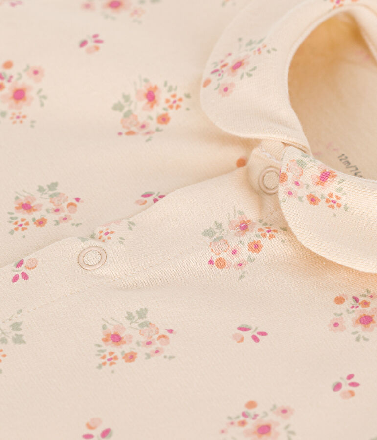 Combinaison courte en jersey l&eacute;ger b&eacute;b&eacute; blanc AVALANCHE/ MULTICO