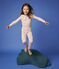 Pyjama snugfit cœur rose petite fille en coton biologique rose MINOIS/blanc MARSHMALLOW
