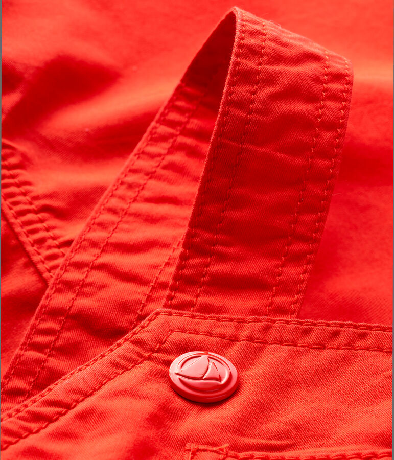 Salopette courte b&eacute;b&eacute; gar&ccedil;on rouge