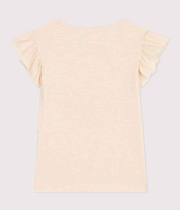 Tee-shirt en jersey flamm&eacute; enfant fille &eacute;cru