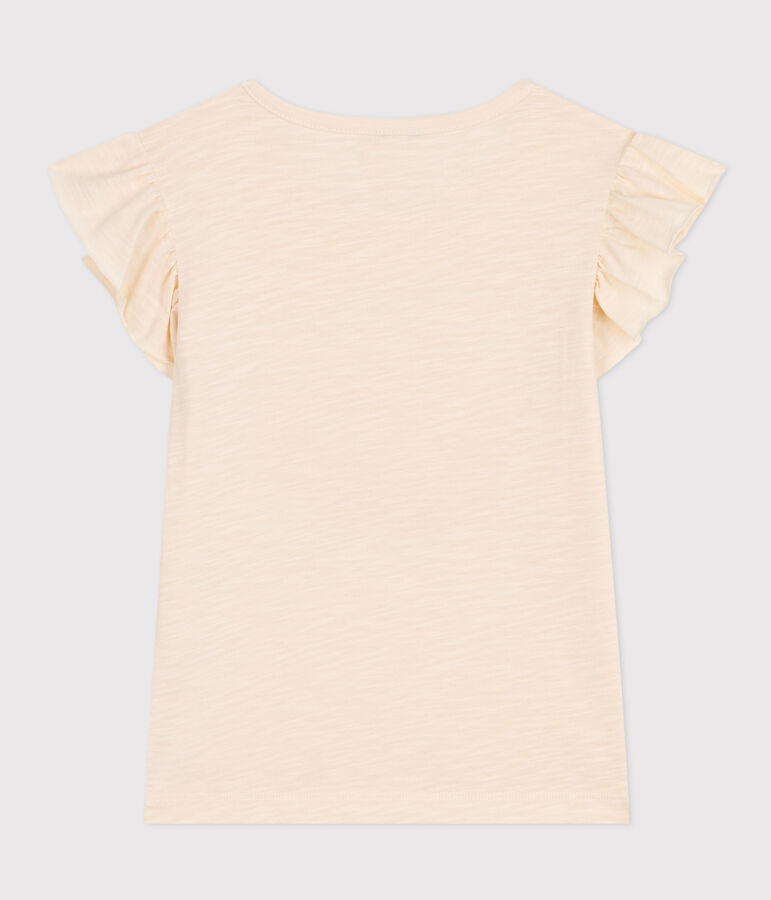 Tee-shirt en jersey flamm&eacute; enfant fille &eacute;cru AVALANCHE