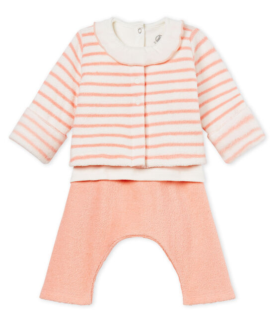 Ensemble 3 Pieces Bebe Fille Marshmallow Rosako Petit Bateau