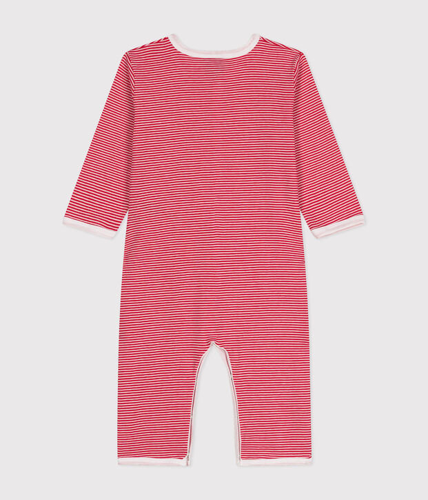 Pyjama  sans pieds b&eacute;b&eacute; en coton rouge/blanc