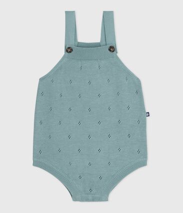 Barboteuse bébé en tricot à point fantaisie à bretelles