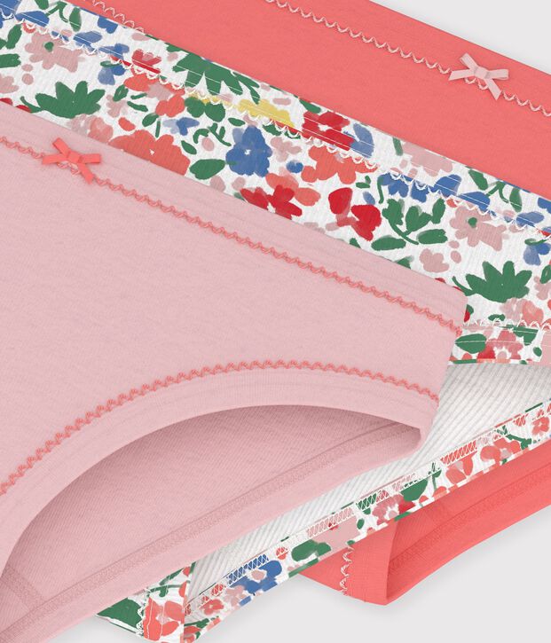 Lot de culottes enfant en coton &agrave; fleurs multicouleur