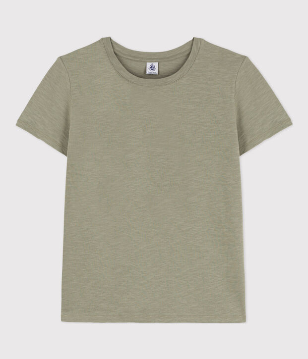Tee-shirt LE DROIT col rond en coton Femme vert