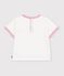 Tee-shirt b&eacute;b&eacute; en coton manches courtes uni et badge c&oelig;ur blanc