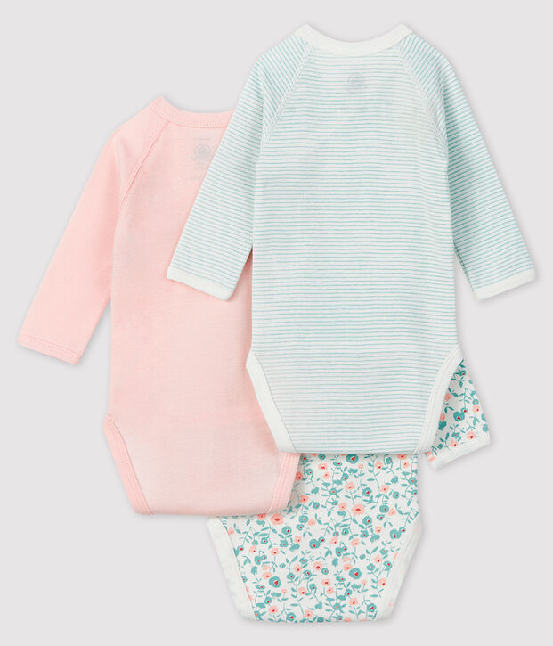 Lot de 3 bodies naissance manches longues b&eacute;b&eacute; multicouleur