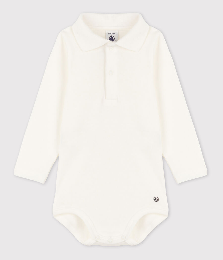 Body manches longues bébé col polo en coton (Petit Bateau) - Couverture