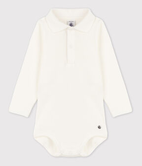 Body manches longues bébé col polo en coton (Petit Bateau) - Image 1
