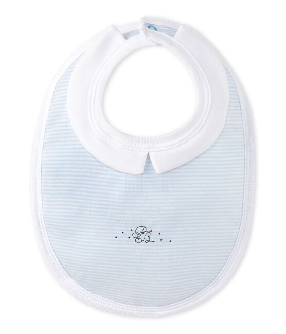 Bavoir bébé garçon doublé bleu FRAICHEUR/blanc ECUME