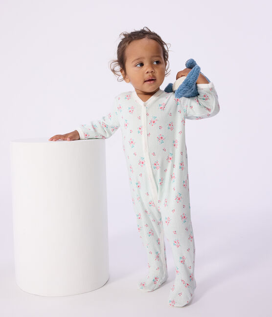 Pyjama bébé en coton imprimé fleuri blanc MARSHMALLOW/blanc MULTICO