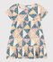 Robe manches courtes en gaze de coton enfant fille blanc AVALANCHE/ MULTICO