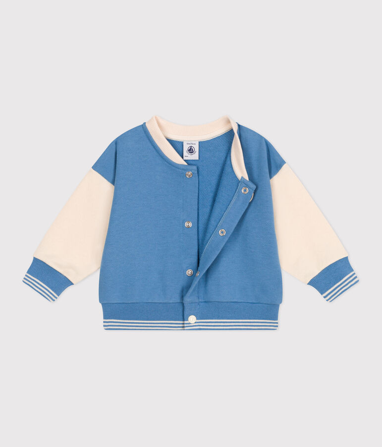 Veste teddy b&eacute;b&eacute; en coton colorblock bleu ALASKA/ AVALANCHE