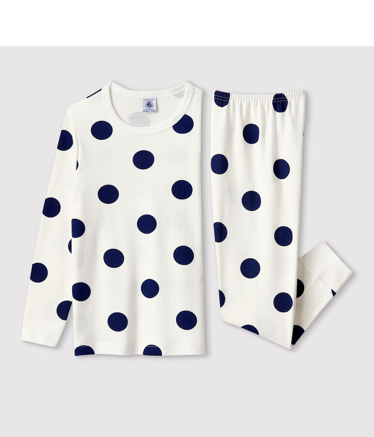 Pyjama imprim&eacute; graphique en coton enfant blanc/bleu