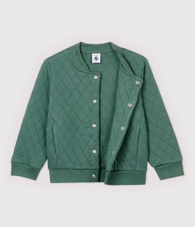 Cardigan esprit teddy en tubique enfant gar&ccedil;on vert VALLEE