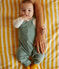 Ensemble naissance salopette et body brodé en coton vert PAUL