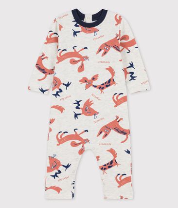 PETIT BATEAU - Combinaison imprimée animaux en molleton bébé