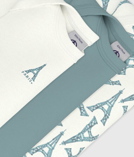 Lot de bodies manches courtes en coton imprimé Tour Eiffel bébé variante 1