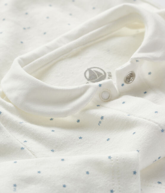 Body à col manches longues bébé blanc MARSHMALLOW/gris GRIS