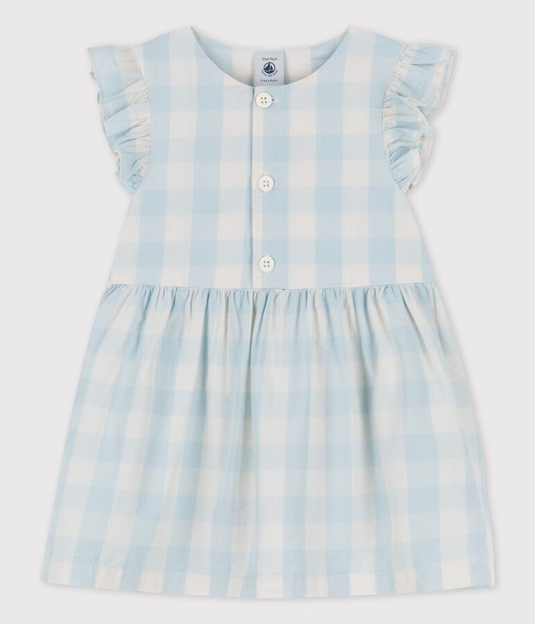 Robe en popeline vichy b&eacute;b&eacute; BOLDAIR/ MARSHMALLOW