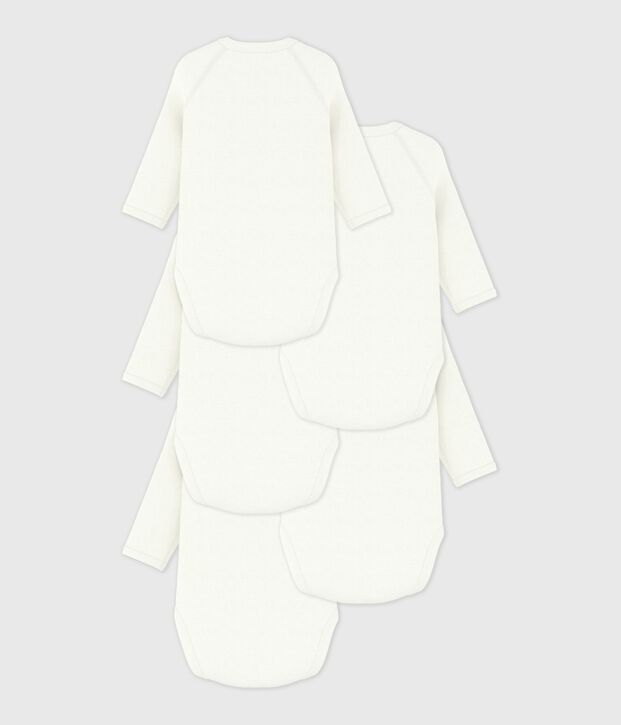 Lot de bodies crois&eacute;s manches longues en coton uni b&eacute;b&eacute; multicouleur
