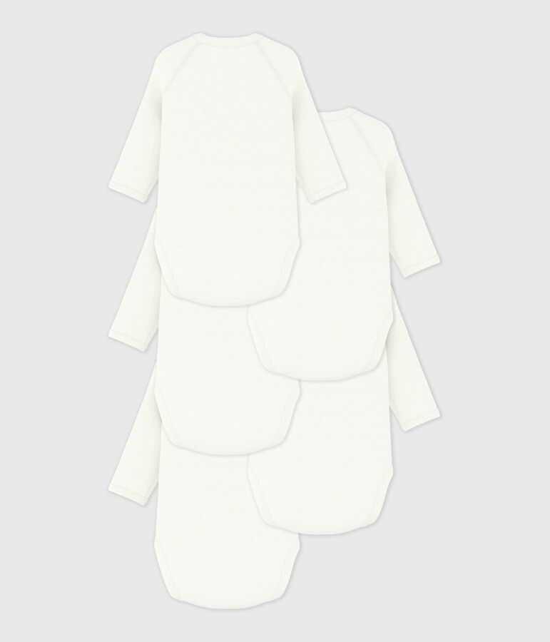 Lot de bodies crois&eacute;s manches longues en coton uni b&eacute;b&eacute; variante 1