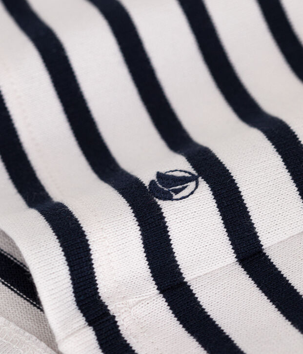 Marini&egrave;re boutonn&eacute;e en coton Femme blanc/bleu