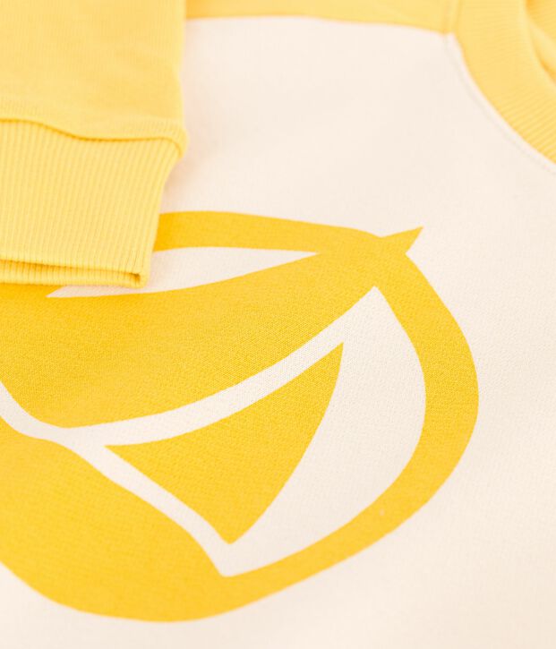Sweatshirt enfant mixte en coton jaune/multicouleur