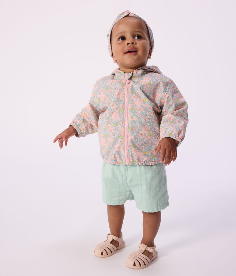Short b&eacute;b&eacute; en coton uni bleu