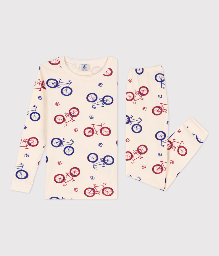 Pyjama ajust&eacute;  en coton enfant blanc AVALANCHE/ MULTICO