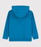 Sweatshirt zippé à capuche en coton enfant garçon bleu MYKONOS