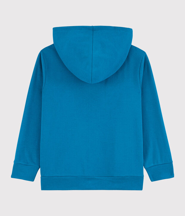Sweatshirt zipp&eacute; &agrave; capuche en coton enfant gar&ccedil;on bleu