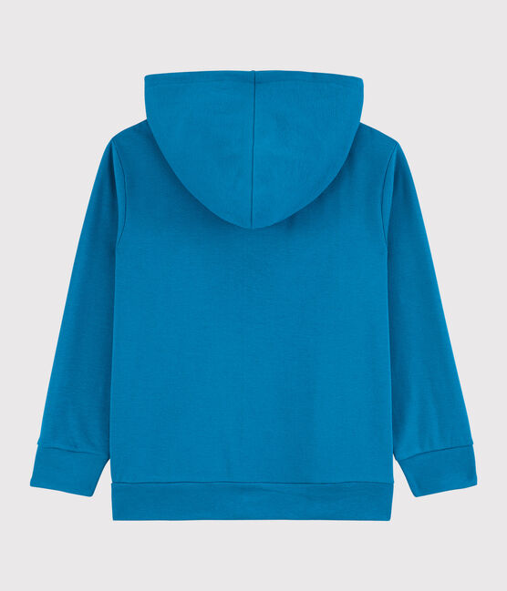 Sweatshirt zippé à capuche en coton enfant garçon bleu MYKONOS