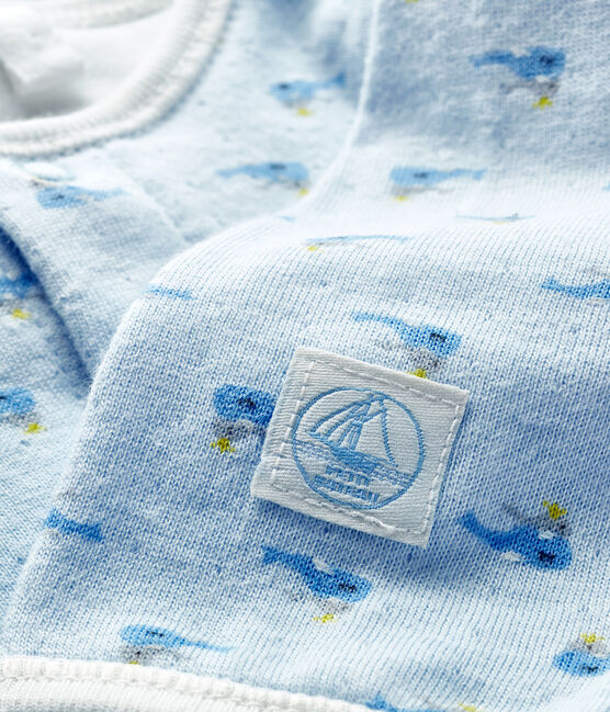 Bodyjama bébé en tubique bleu FRAICHEUR/blanc MULTICO