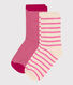 2 paires de chaussettes en coton rayures enfant