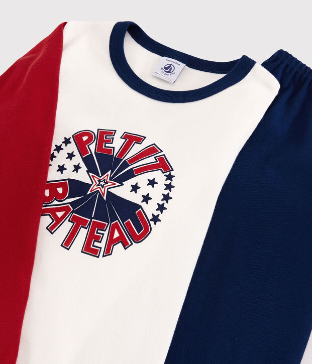 Pyjama petit gar&ccedil;on en coton bleu/multicouleur