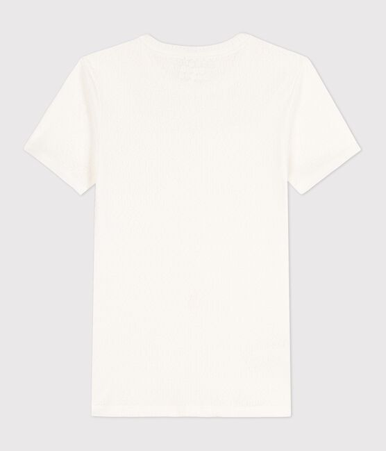 Tee-shirt L'ICONIQUE en coton ajouré Femme blanc MARSHMALLOW