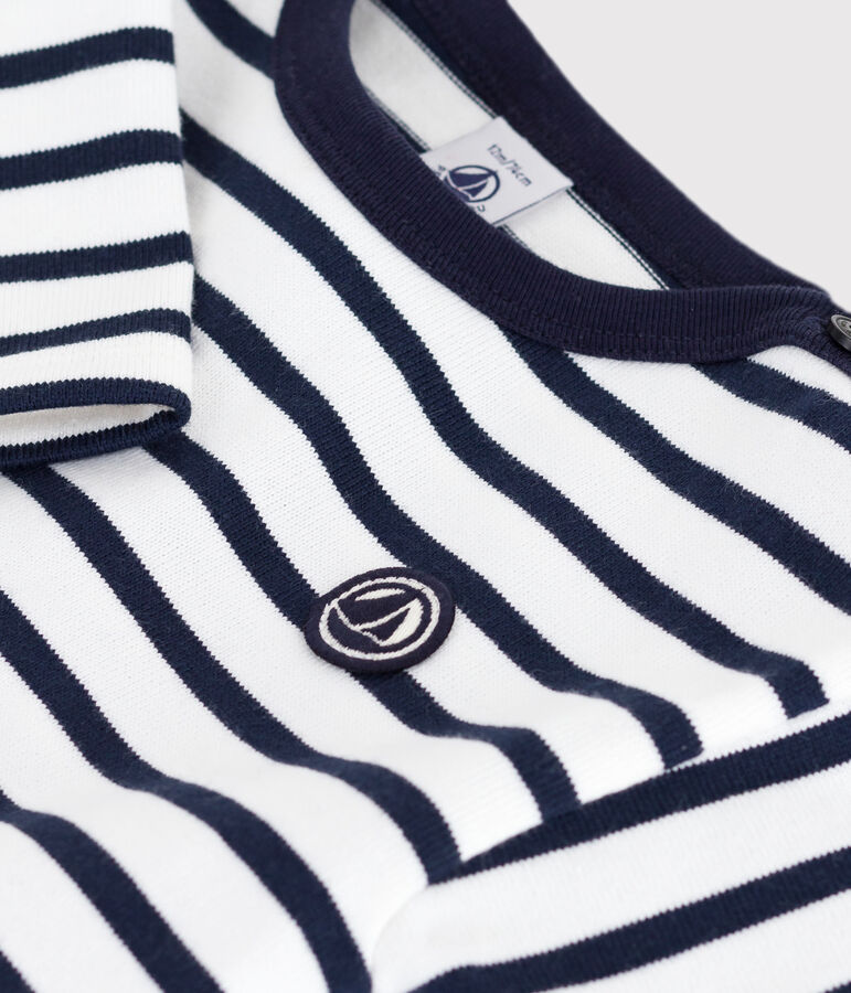 Marini&egrave;re b&eacute;b&eacute; en coton blanc MARSHMALLOW/bleu SMOKING